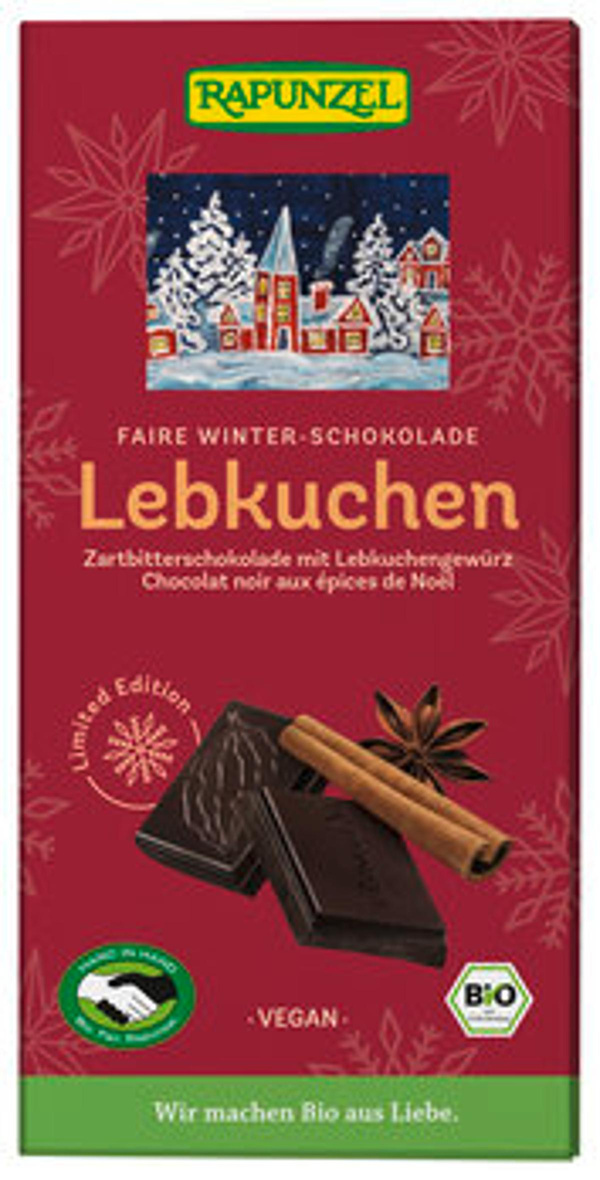 Produktfoto zu Lebkuchen Zartbitterschokolade vegan, 80 g