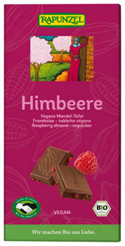 Produktfoto zu Schokolade Himbeere-Mandel vegan, 100 g