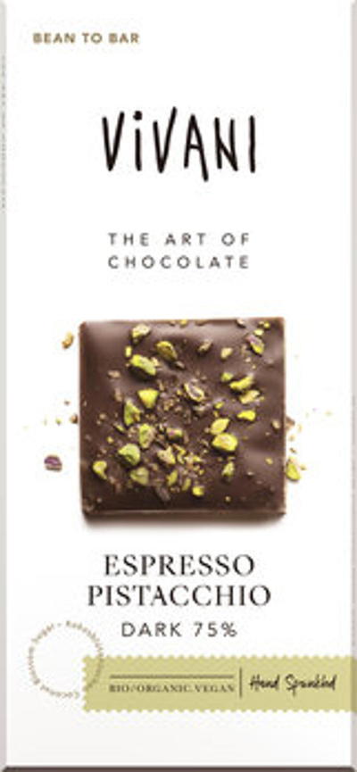 Produktfoto zu Espresso Pistacchio Dark Schokolade, 80 g
