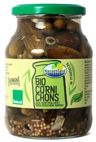 Produktfoto zu Bioland Bio-Cornichons im Pfandglas, 540 ml
