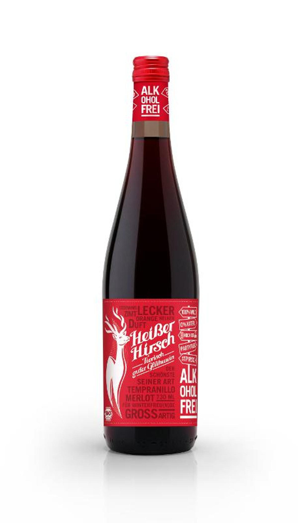 Produktfoto zu Heißer Hirsch rot alkoholfrei, 730 ml
