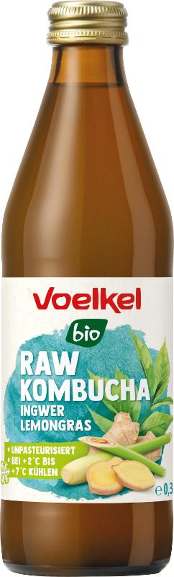 Produktfoto zu RAW Kombucha Ingwer Lemongras, 10x0,33 l