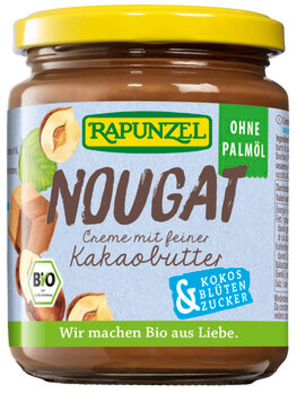 Produktfoto zu Nougat-Creme mit Kokosblütenzucker, 250 g - 15% reduziert, da MHD 11.06.2026