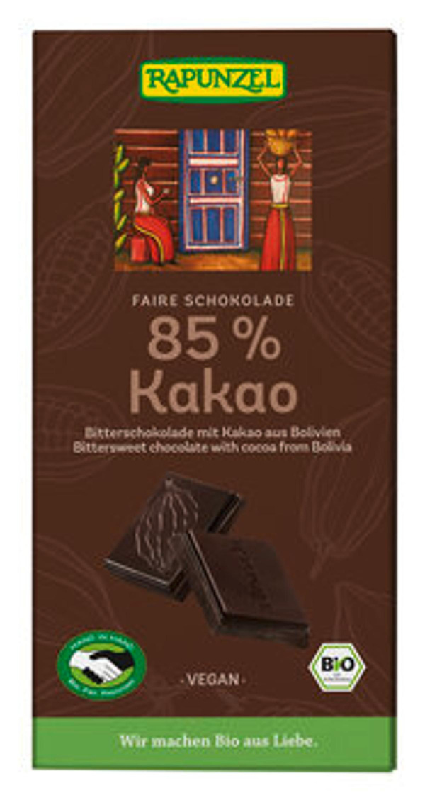 Produktfoto zu Bitterschokolade mit 85 % Kakao, 80 g