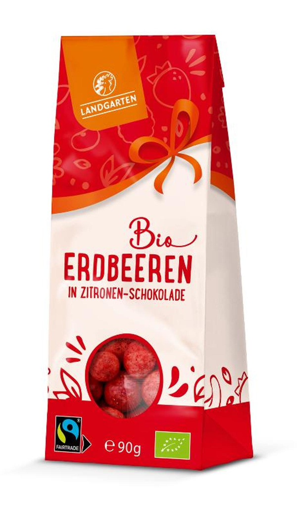 Produktfoto zu Erdbeeren in Zitronen-Schokolade, 90 g