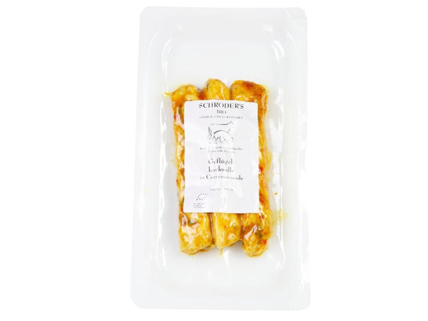 Produktfoto zu Geflügelhackrolle Curry, 0,15 kg (3 Stück)