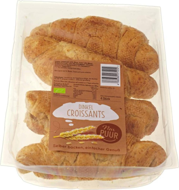 Produktfoto zu Dinkel Croissants, 4 Stück - 20% reduziert, da MHD 27.05.2026