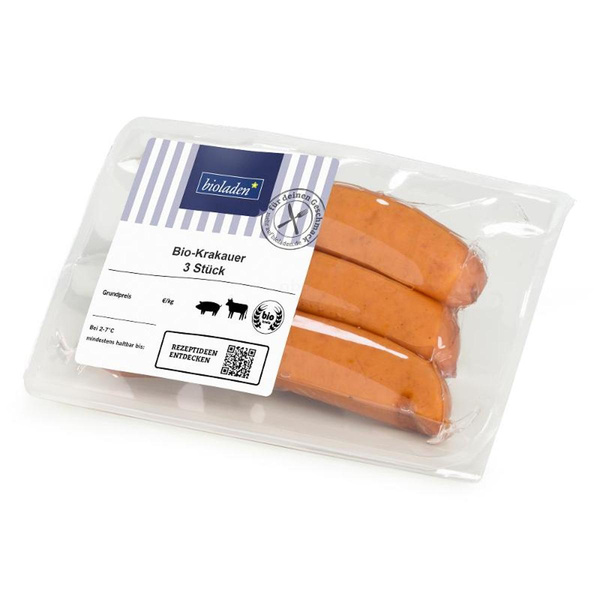 Produktfoto zu Krakauer vom Schwein und Rind, 240 g ( 3 Stück)