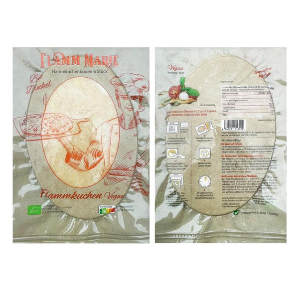 Produktfoto zu Dinkel Flammkuchenböden, 6 Stück