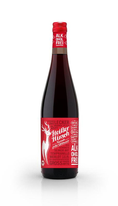 Produktfoto zu Heißer Hirsch rot alkoholfrei, 730 ml