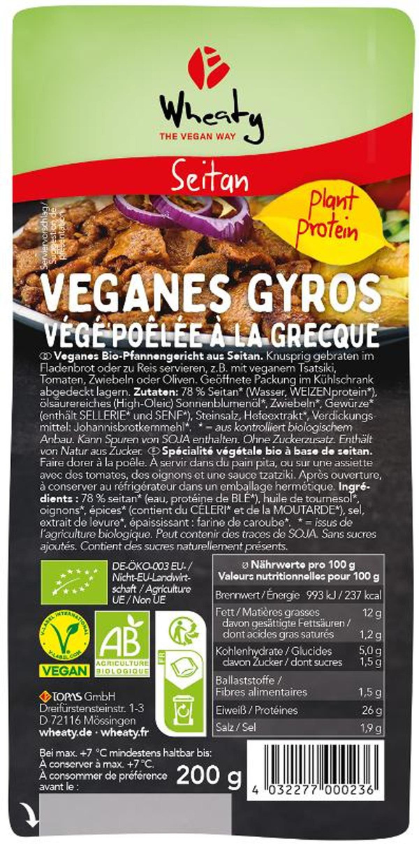 Produktfoto zu Veganes Gyros, 200 g