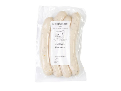 Produktfoto zu Geflügel Bratwurst, 0,2 kg (4 Stück)