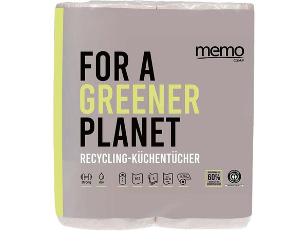 Produktfoto zu Recycling Küchenrollen 3-lagig, 2 Rollen