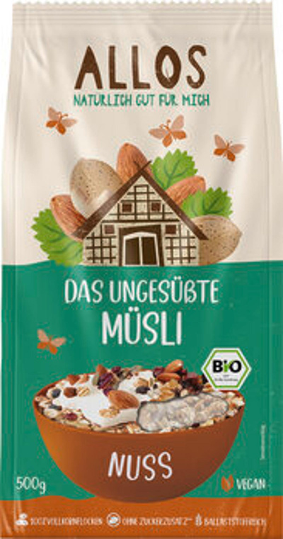 Produktfoto zu Das Ungesüßte Nuss Müsli, 500 g