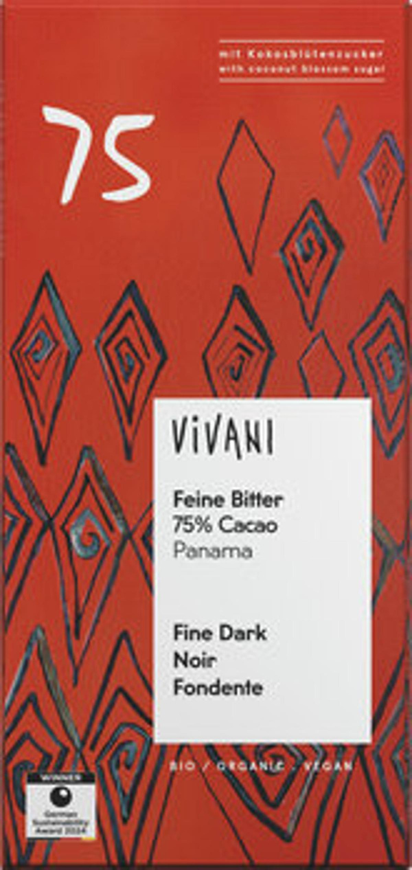 Produktfoto zu Feine Bitter Schokolade 75% , 80 g