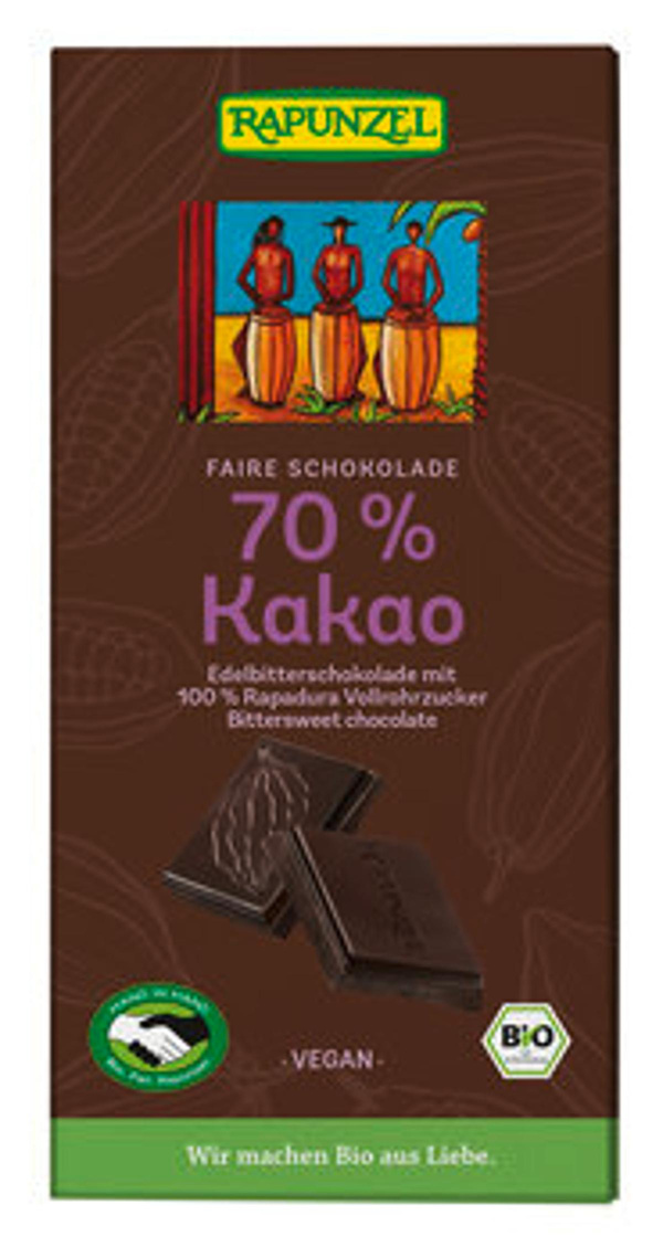 Produktfoto zu Edelbitterschokolade 70%, 80 g