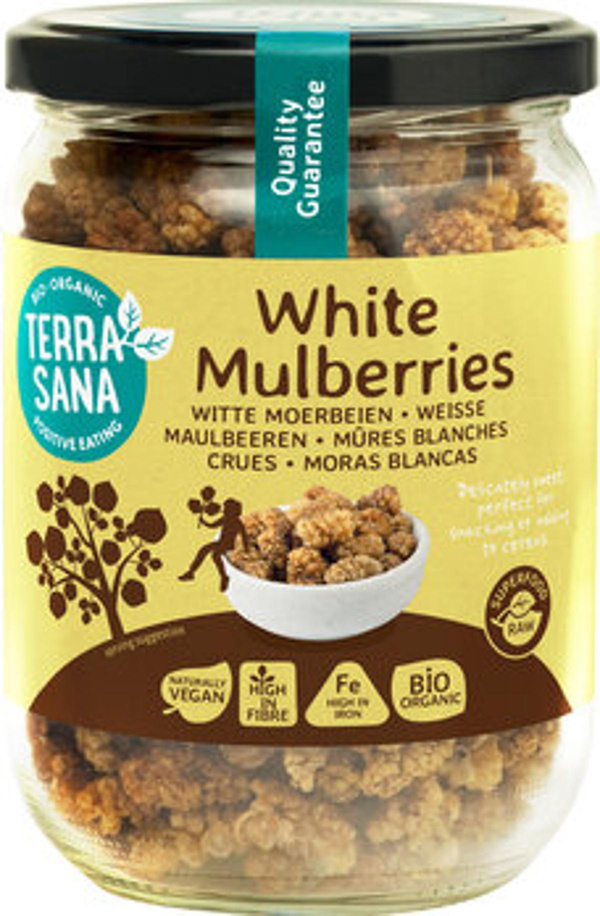 Produktfoto zu Maulbeeren weiß RAW Glas, 190 g