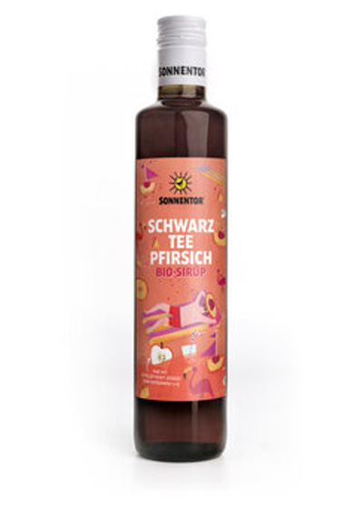 Produktfoto zu Schwarztee Pfirsich Sirup, 500 ml