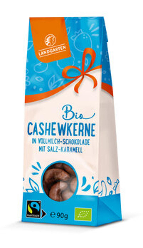 Produktfoto zu Cashewkerne in Vollmilch-Schokolade mit Salz-Karamell, 90 g