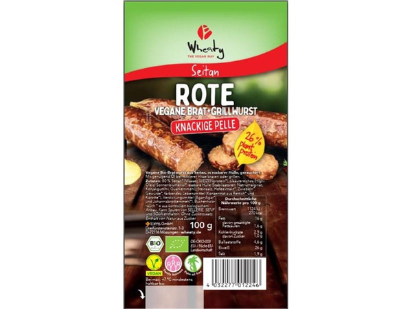 Produktfoto zu Rote vegane Brat + Grillwurst, 100 g (2 Stück)