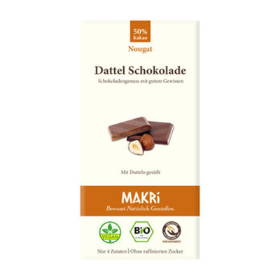 Produktfoto zu Dattel Schokolade Nougat, 85 g - 10% reduziert, da MHD 31.10.2026