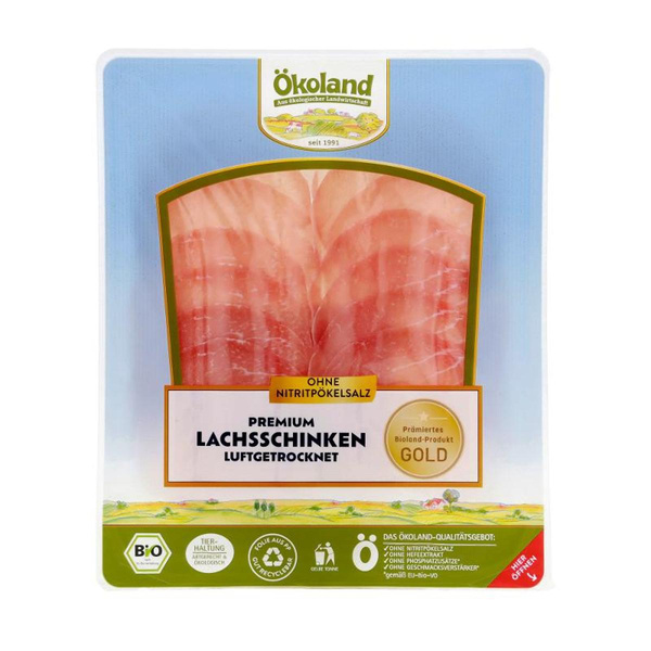 Produktfoto zu Premium Lachsschinken luftgetrocknet geschnitten, 80 g