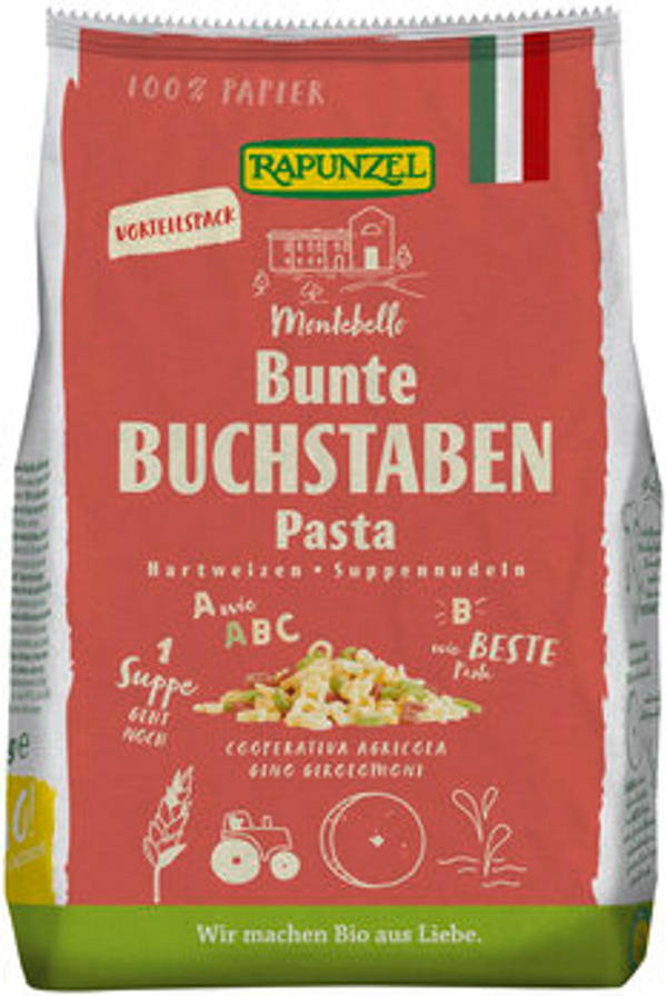 Produktfoto zu Buchstaben Nudeln bunt, 500 g
