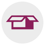 Symbol einer geöffneten Versandbox, Bestellprozess