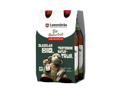 Produktfoto zu Bier Bio Naturtrüb alkoholfrei, 4-Pack 0,5 l