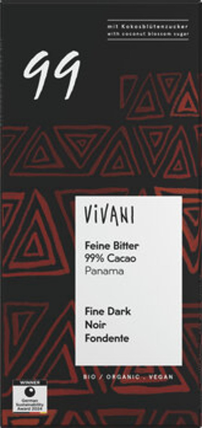 Produktfoto zu Feine Bitter Schokolade 99%, 80 g