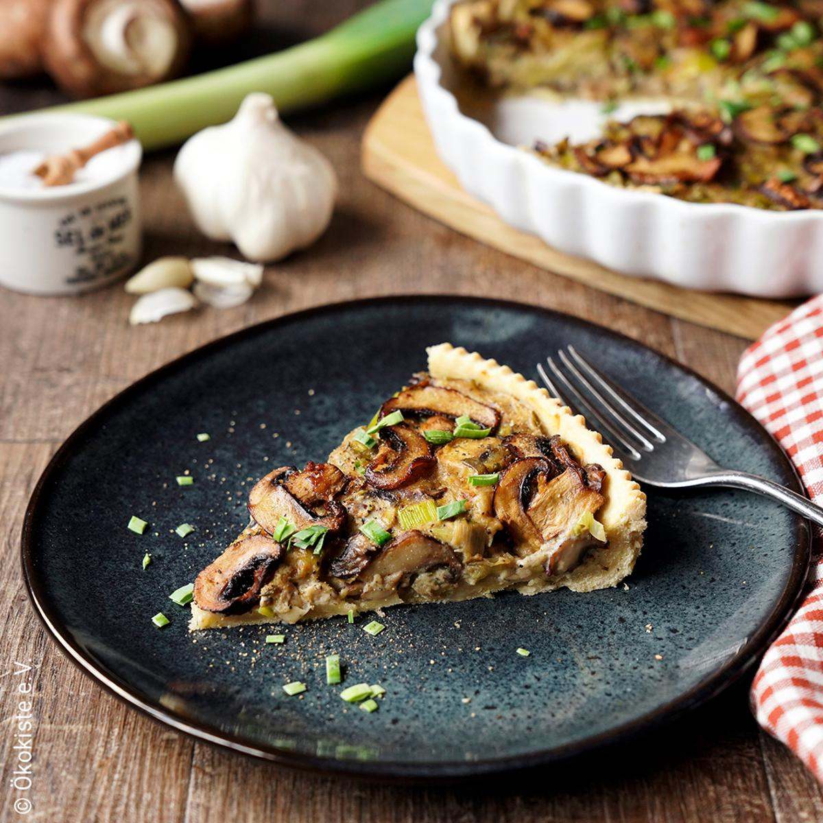 Vegane Champignons-Lauch-Quiche
