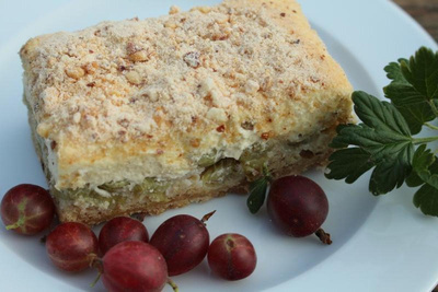 Produktfoto zu Stachelbeer-Vanille Schnitte, 4 Stück - SteinofenBäcker