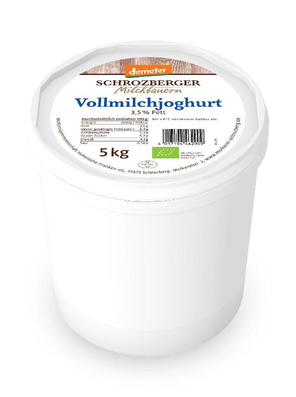 Produktfoto zu Joghurt Vollmilch, 5 kg
