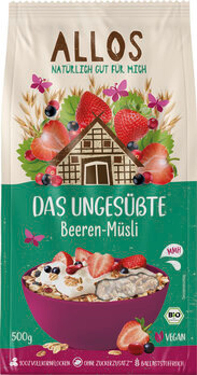 Produktfoto zu Das ungesüßte Beeren-Müsli, 500g