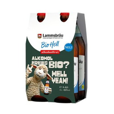 Produktfoto zu Bier Bio Hell alkoholfrei, 4-Pack 0,5 l - 20% reduziert, da MHD 09.2026