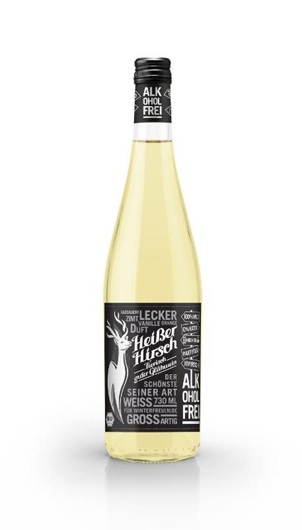 Produktfoto zu Heißer Hirsch weiß alkoholfrei, 730 ml