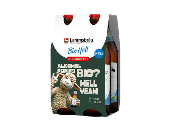 Produktfoto zu Bier Bio Hell alkoholfrei, 4-Pack 0,5 l