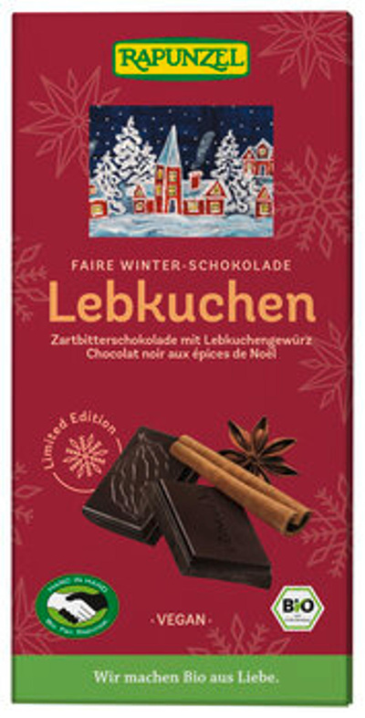 Produktfoto zu Lebkuchen Zartbitterschokolade vegan, 80 g