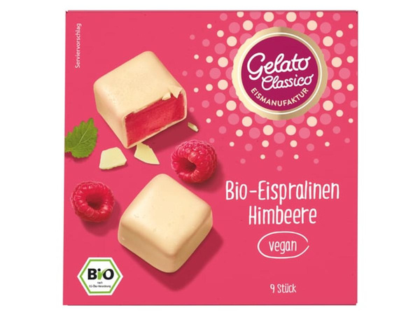 Produktfoto zu Eispralinen Himbeere vegan, 135 ml (9 Stück)