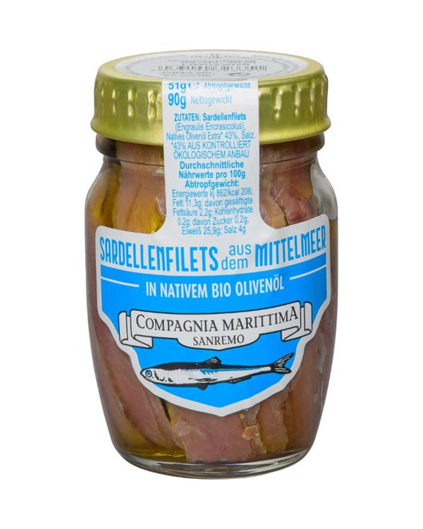Produktfoto zu Sardellenfilets Natur Glas, 90 g