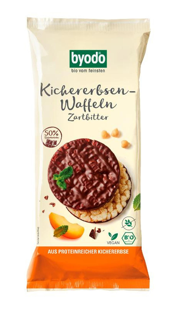 Produktfoto zu Kichererbsen Waffeln Zartbitter, 65 g
