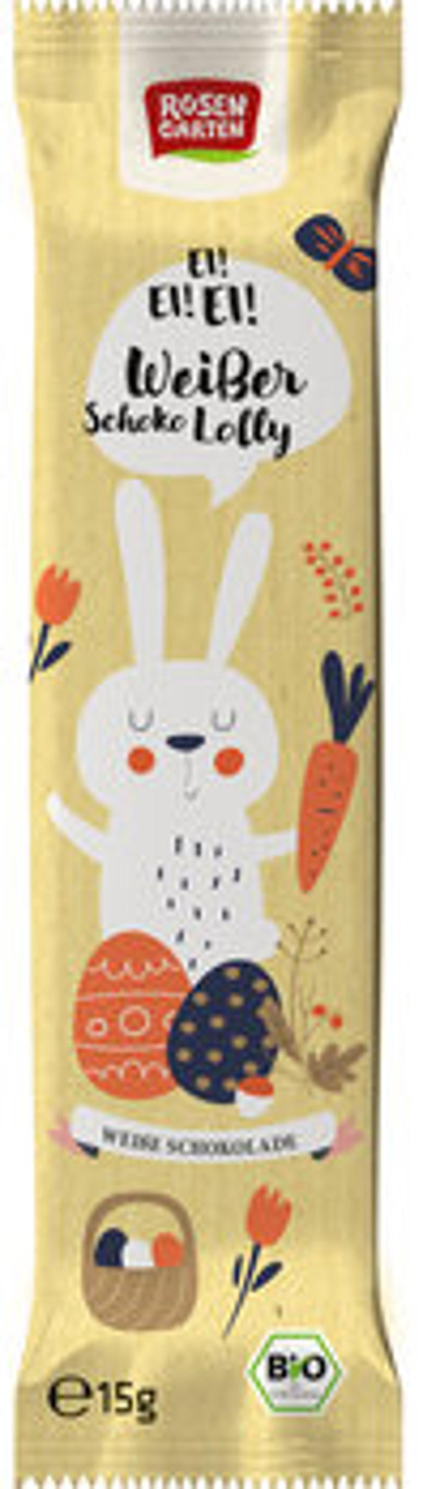 Produktfoto zu Weißer Schoko Lolly Hase, 15 g - 25% reduziert, da MHD 16.01.2027