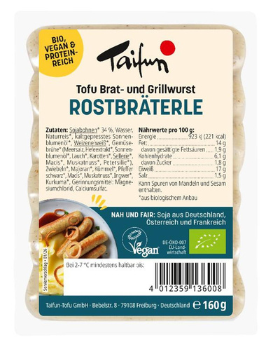 Produktfoto zu Tofu Rostbräterle, 160 g