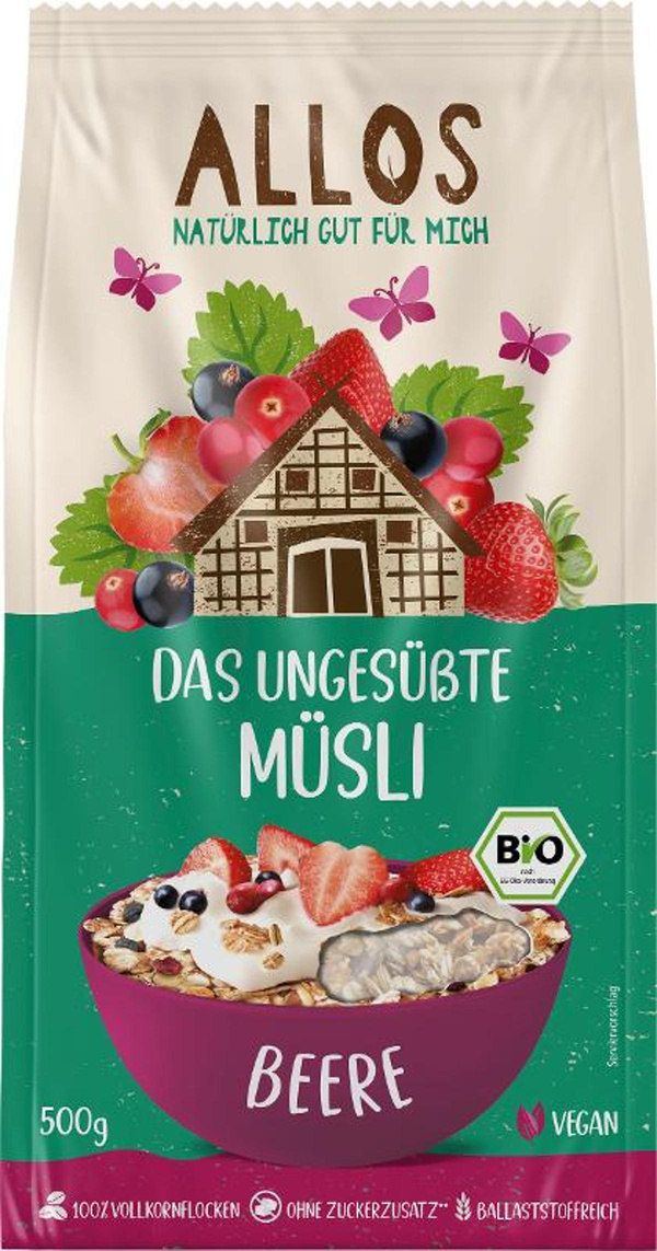 Produktfoto zu Das ungesüßte Beeren-Müsli, 500g