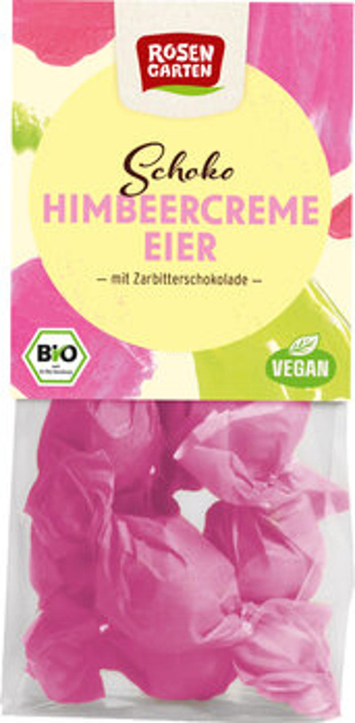 Produktfoto zu Schoko Himbeercreme Eier Zartbitter, 85 g