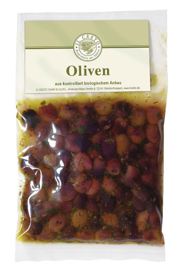 Produktfoto zu Italienische Leccino Oliven mariniert ohne Stein, 175 g
