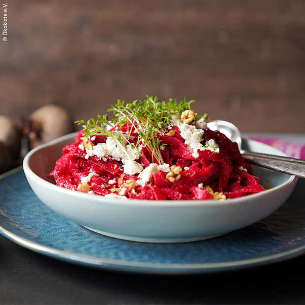 Produktfoto zu Rezeptkarte Pink Pasta
