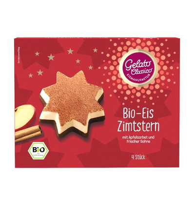Produktfoto zu Eis Zimtstern mit Apfelsorbet, 320 ml (4 Stück)