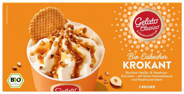 Produktfoto zu Krokant Haselnuss Eis, 400 ml (2 Becher)