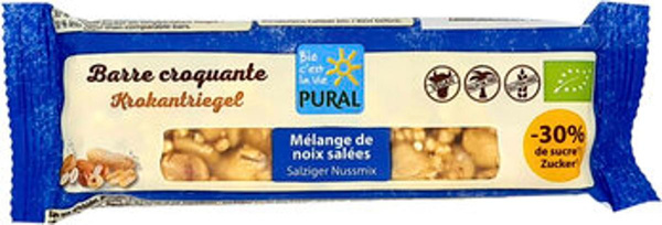 Produktfoto zu Salziger Nussmix Krokantriegel, 35 g - 10% reduziert, da MHD 01.10.2026